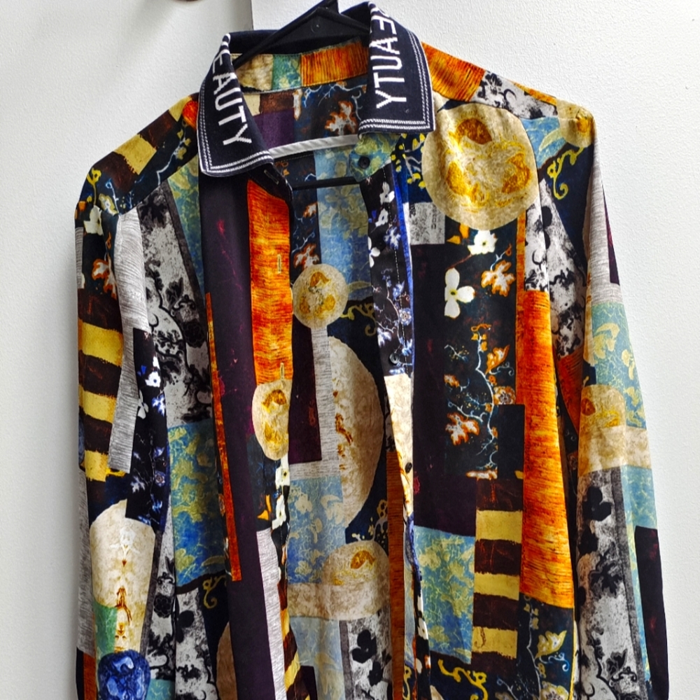 Oil painting pattern blouses